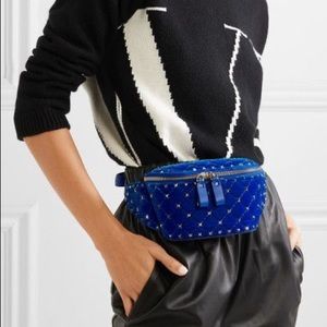 Authentic VALENTINO Velvet Rockstud Spike Belt Bag